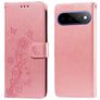 Mobigear Flowers Google Pixel 11 Pro XL Pungetui med Seddelrum - Lyserød
