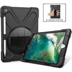 Mobigear SureGrip XGuard iPad 5 (2017) Plastica rigida / Silicone Back cover + Portapenna + Tracolla + Supporto - Nero