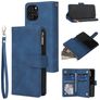 Mobigear Zipper iPhone 12 Funda tipo libro Cartera - Azul