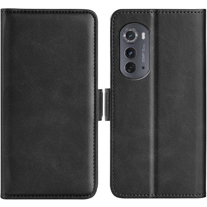 Mobigear Slim Magnet Motorola Edge (2022) Lompakkokotelo + Setelitasku - Musta