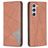 Mobigear Rhombus Slim Samsung Galaxy S24 Capa livro - Castanho