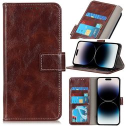 Mobigear Basic iPhone 14 Pro Max Wallet case - Brown
