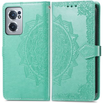 Mobigear Mandala OnePlus Nord CE 2 Knížkové pouzdro Peněženka - Zelená