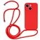 Mobigear Lanyard iPhone 15 Plus Silikone Cover med snor - Rød