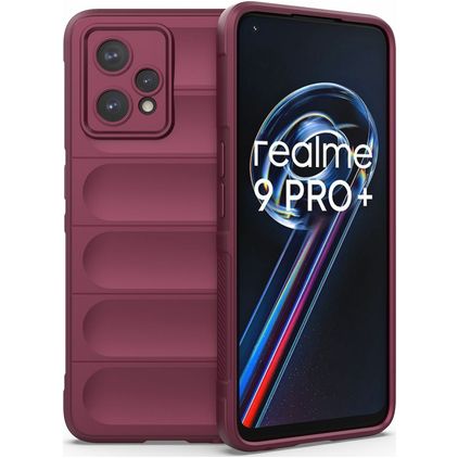 Mobigear Bumpy Realme 9 Pro Plus Flexibilní TPU Zadní kryt - Vínová