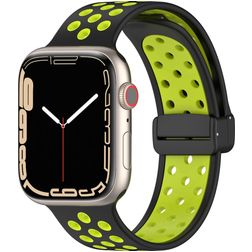 Mobigear Sport Plus Mag Correa Silicona Cierre magnético para Apple Watch - 42/41/40/38 mm - Negro / Verde