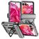 Mobigear Armor Ring Motorola Razr 50 Hardcase Etui plecki Wstrząsoodporne z pierścieniem - Srebrny