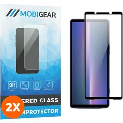 Mobigear Premium Sony Xperia 5 V Vidro temperado Película de ecrã - Compatível com capas - Preto (Pack de 2)