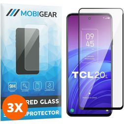 Mobigear Premium TCL 20 5G Tempered Glass Screen Protector - Case Friendly - Black (3-Pack)