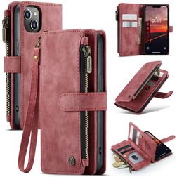 CaseMe C30 iPhone 14 Plånboksfodral med sedelfack - Röd