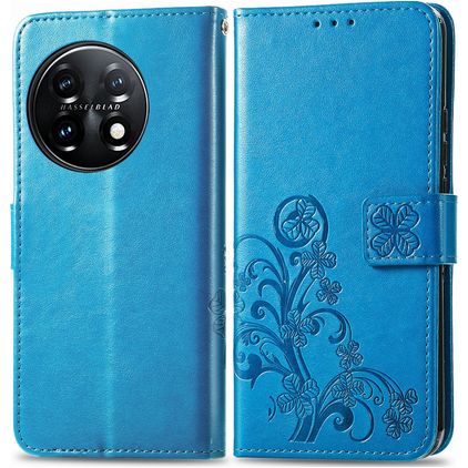 Mobigear Clover OnePlus 11 Funda tipo libro Cartera - Azul