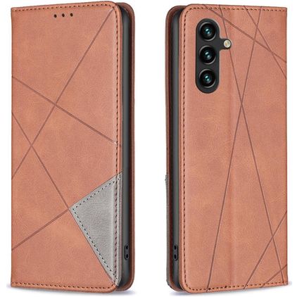 Mobigear Rhombus Slim Samsung Galaxy S25 FE Capa livro - Castanho