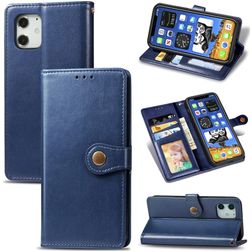 Mobigear Snap Button iPhone 12 Mini Funda tipo libro Cartera - Azul