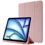 Mobigear Tri-Fold Gel iPad Air 11 polegadas (2024) TPU / Pele sintética Capa livro + Suporte para caneta stylus - Rosa