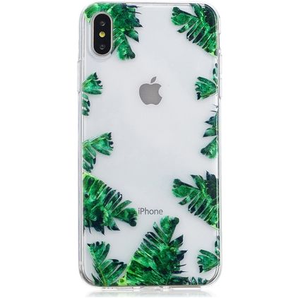 Mobigear Design iPhone XS Max Flexibel TPU Skal - Banana Leaf