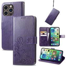 Mobigear Clover iPhone 15 Pro Max Wallet case - Purple