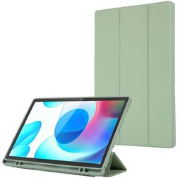 Mobigear Tri-Fold Gel Samsung Galaxy Tab A9 Plus (2023) TPU / Skóra ekologiczna Etui z klapką + Uchwyt na rysik - Zielony