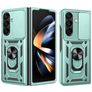 Mobigear Armor Ring Cam Slide Samsung Galaxy Z Fold 8 Ultra Hard Case Back cover Shockproof with Ring Holder and Camera Slider - Green
