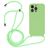 Mobigear Lanyard iPhone 14 Pro Silicone Cover con cordino - Verde