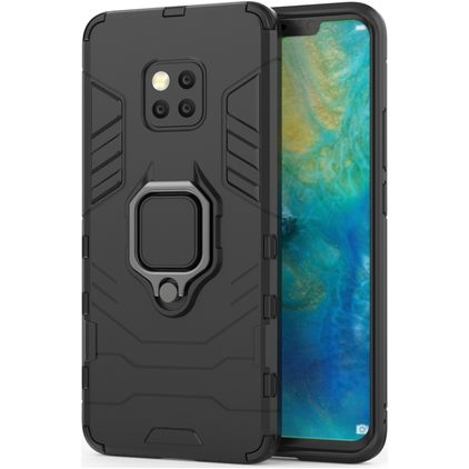 Mobigear Armor Ring Huawei Mate 20 Pro Hardcase Etui plecki Wstrząsoodporne z pierścieniem - Czarny