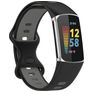 Mobigear Sport Dual Silikon Fitbit Charge 5 Řemínek Kolíčkové zapínání - Černá / Šedá