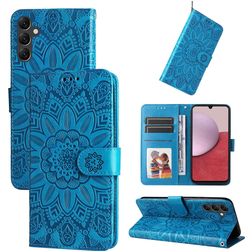 Mobigear Sunflower Samsung Galaxy A14 Pungetui med Seddelrum - Blå