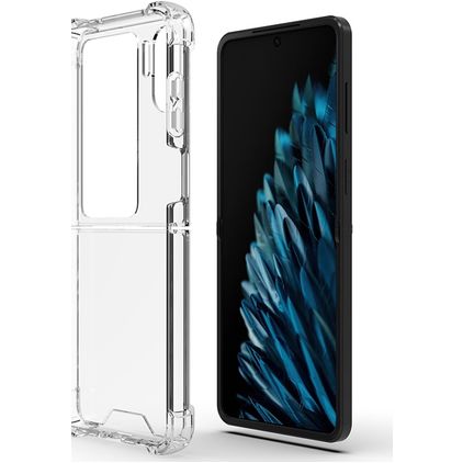Mobigear Cushion Transparente OPPO Find N2 Flip TPU flexível Capa traseira Antichoque - Transparente