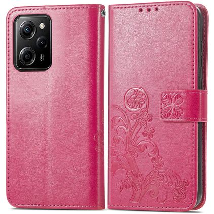 Mobigear Clover POCO X5 Pro Funda tipo libro Cartera - Magenta