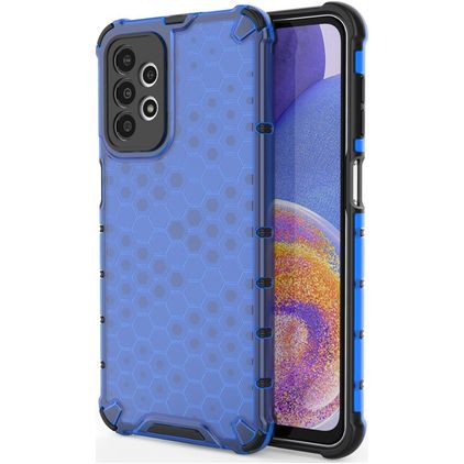 Mobigear Honeycomb Samsung Galaxy A23 Funda Plástico rígido Carcasa Antigolpes - Azul