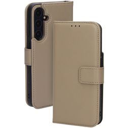 Mobiparts Samsung Galaxy A55 Genuine Leather Wallet case - Taupe