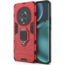 Mobigear Armor Ring HONOR Magic 4 Pro Hardcase Back cover Antiurto con anello - Rosso