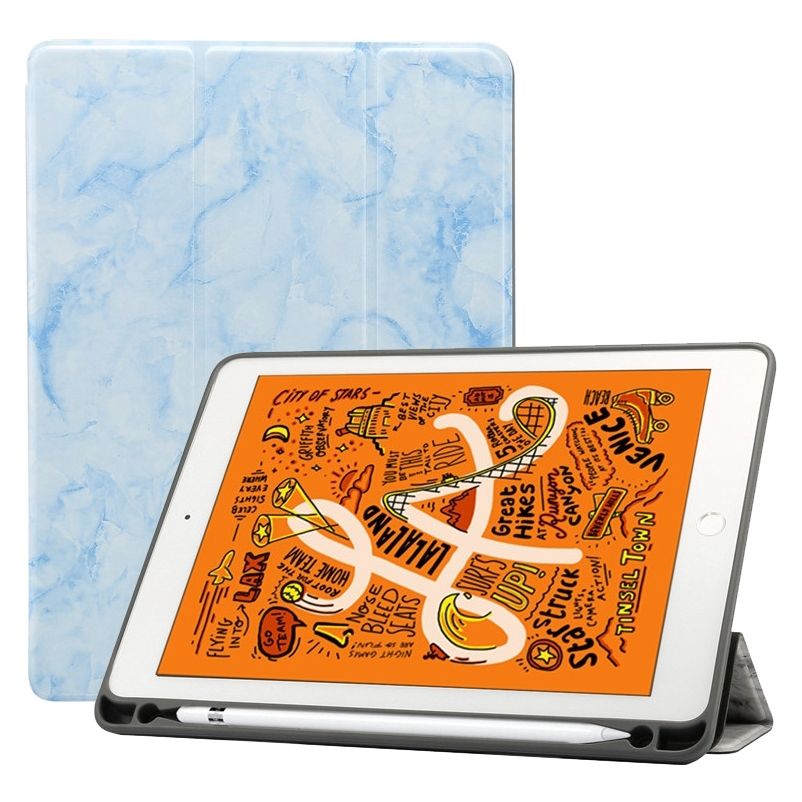Mobigear Tri-Fold Marble iPad Air 3 (2019) Funda tipo libro + Portalápices - Azul