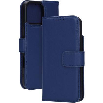 Mobiparts Wallet iPhone 16 Pro Max MagSafe Ægte læder Pungetui med Seddelrum - Blå