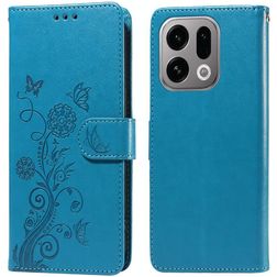 Mobigear Flowers OPPO Find X9 Wallet case - Blue