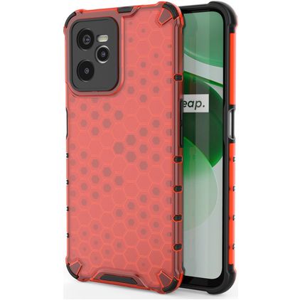 Mobigear Honeycomb Realme C35 Hardcase Etui plecki Wstrząsoodporne - Czerwony