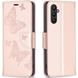 Mobigear Butterfly Samsung Galaxy A24 Funda tipo libro Cartera - Oro rosa