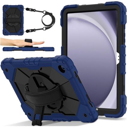 Mobigear SureGrip Xtreme Samsung Galaxy Tab A9 Plus (2023) Capa Plástico rígido / Silicone Capa traseira + Alça de ombro + Suporte - Azul