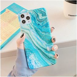 Mobigear Marble iPhone 12 Pro Max Elastyczne TPU Etui plecki - Zielony