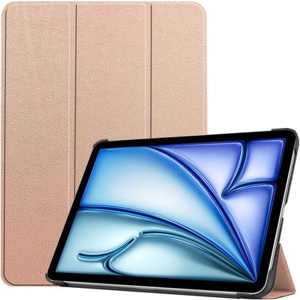 Mobigear Tri-Fold iPad Air 13 polegadas (2024) Capa livro - Rosa dourado