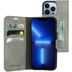 Mobiparts Classic Wallet iPhone 13 Pro Capa livro Carteira - Granite Grey