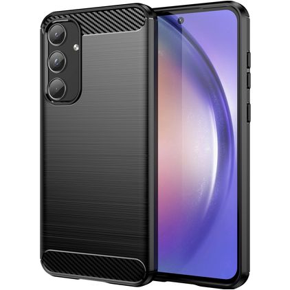 Mobigear Brushed Slim Samsung Galaxy A55 Fleksibel TPU Bagsidecover - Sort