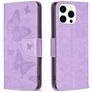 Mobigear Butterfly iPhone 16 Pro Wallet case - Purple