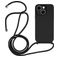 Mobigear Lanyard iPhone 15 Silikoni Suojakuori kaulanauhalla - Musta