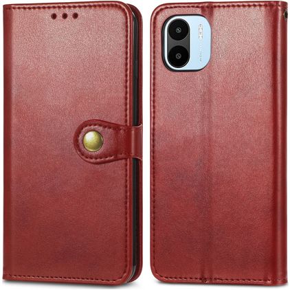Mobigear Snap Button Xiaomi Redmi A1 4G Knížkové pouzdro Peněženka - Červená