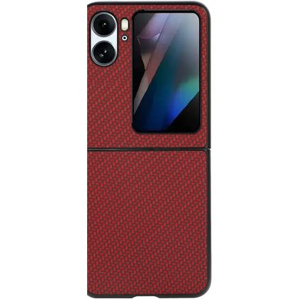 Mobigear Carbon OPPO Find N2 Flip Hardcase Back cover - Rosso