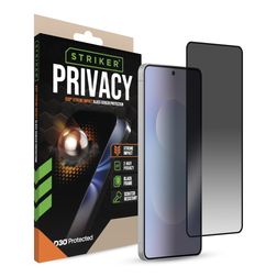 Striker Xtreme Impact Privacy Samsung Galaxy S25 Edge Tempered Glass Screen Protector - Case Friendly - Black