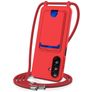 Mobigear Lanyard Card Samsung Galaxy A57 Silikone Cover med snor og kortholder - Rød