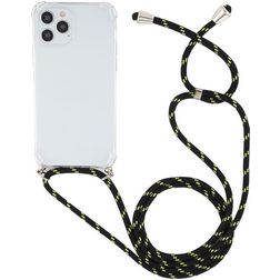 Mobigear Lanyard iPhone 12 Pro Max Joustava TPU Suojakuori kaulanauhalla - Läpinäkyvä / Vihreä