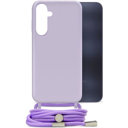 Mobilize Lanyard Gelly Samsung Galaxy A25 Fleksibel TPU Cover med snor - Pastel Purple