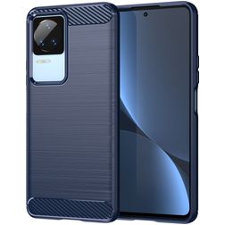 Mobigear Brushed Slim POCO F4 Fleksibel TPU Bagsidecover - Blå